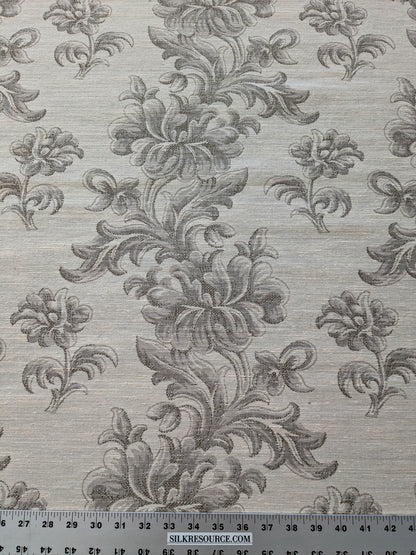 0.88Y Scalamandre Arles Taupe Gray Beige Floral Botanical Cotton Linen MSRP USD 196/y