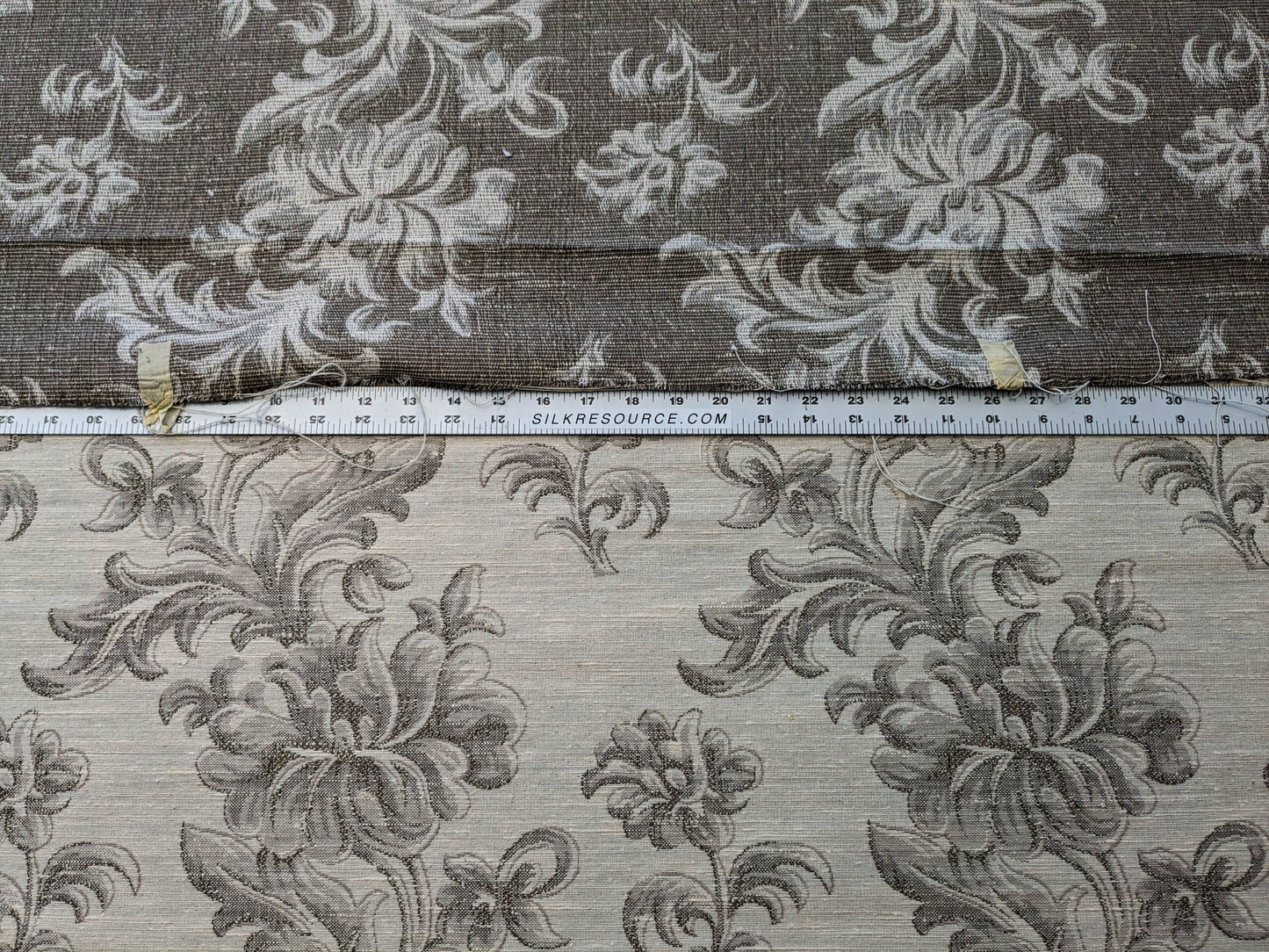 0.88Y Scalamandre Arles Taupe Gray Beige Floral Botanical Cotton Linen MSRP USD 196/y