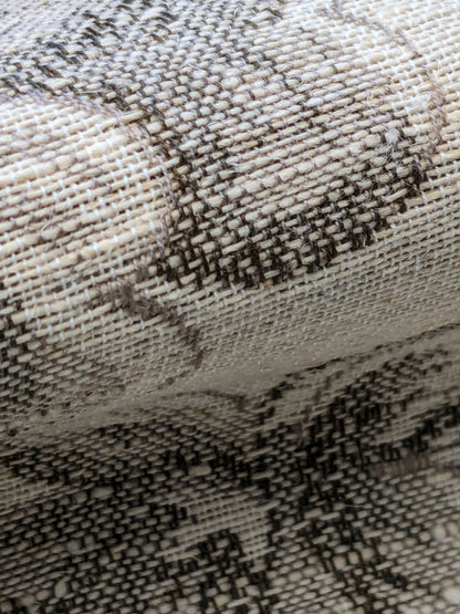 0.88Y Scalamandre Arles Taupe Gray Beige Floral Botanical Cotton Linen MSRP USD 196/y