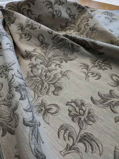 0.88Y Scalamandre Arles Taupe Gray Beige Floral Botanical Cotton Linen MSRP USD 196/y
