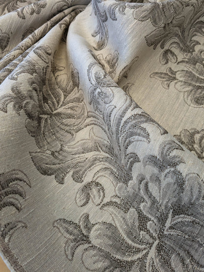 0.88Y Scalamandre Arles Taupe Gray Beige Floral Botanical Cotton Linen MSRP USD 196/y