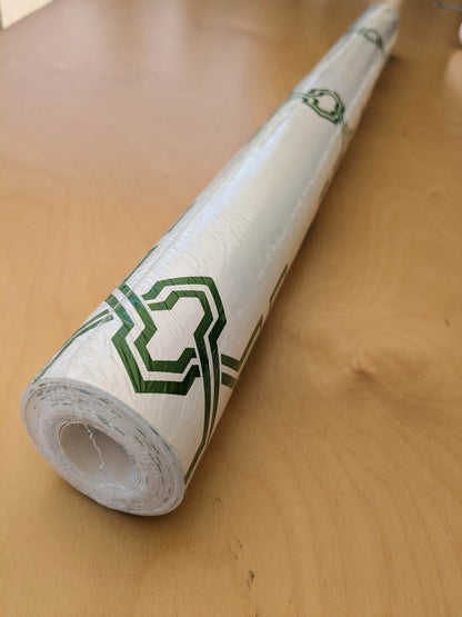 Scalamandre Suzhou Lattice Jade Wallpaper Green White Fretwork Lattice Geometric MSRP USD 132/ single roll