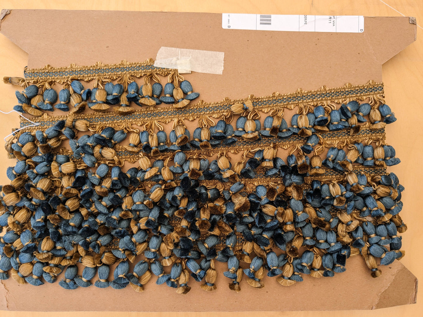 Scalamandre Newport Tassel Fringe - Silk Yellow, Brown &amp; Blue MSRP USD208/y