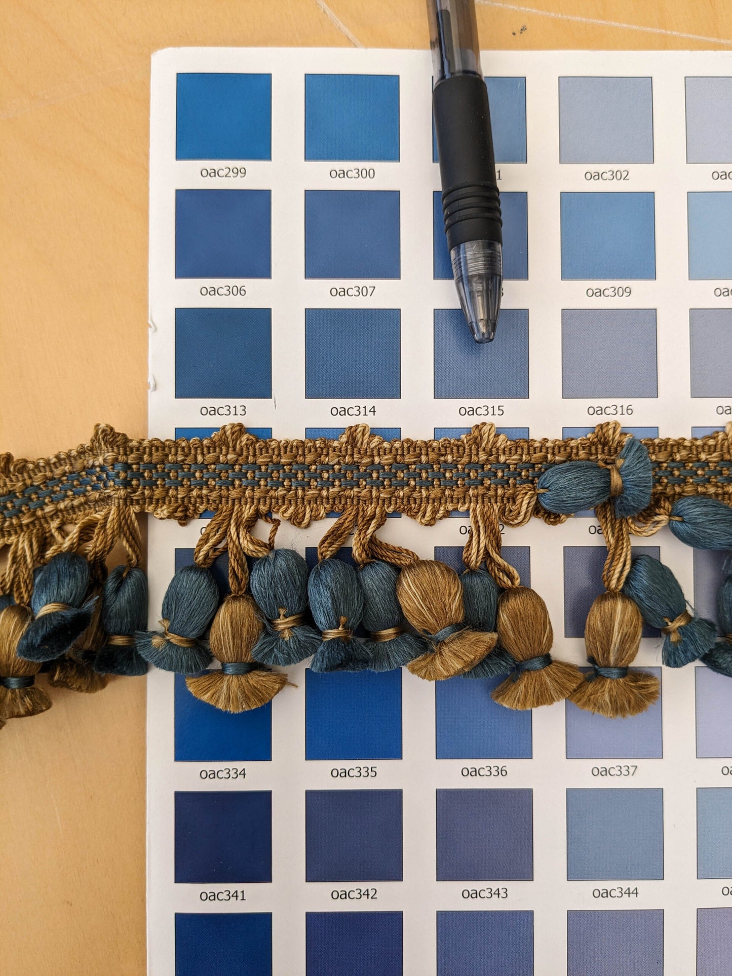 Scalamandre Newport Tassel Fringe - Silk Yellow, Brown &amp; Blue MSRP USD208/y