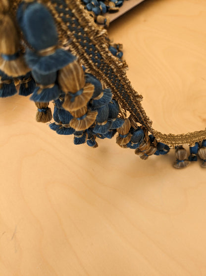 Scalamandre Newport Tassel Fringe - Silk Yellow, Brown &amp; Blue MSRP USD208/y