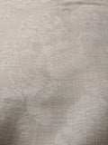 Scalamandre Uppsala Silk Damask - Ivory on Birch Strie White Cream