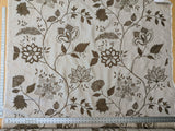 Scalamandre Patna Natural Beige Brown Embroidery Linen Tree of Life Floral Botanical Foliage MSRP USD 316/y