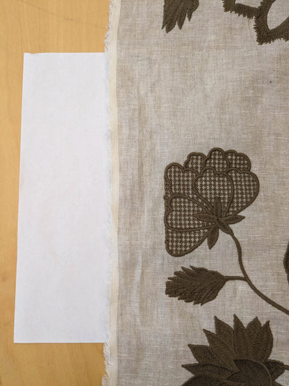 Scalamandre Patna Natural Beige Brown Embroidery Linen Tree of Life Floral Botanical Foliage MSRP USD 316/y