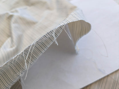 Scalamandre Astley Silk Strie Cream Blue White Pin Stripe Small Scale  MSRP USD350+/yard