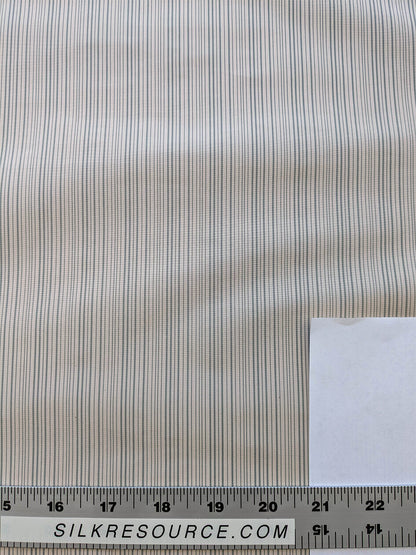Scalamandre Astley Silk Strie Cream Blue White Pin Stripe Small Scale  MSRP USD350+/yard