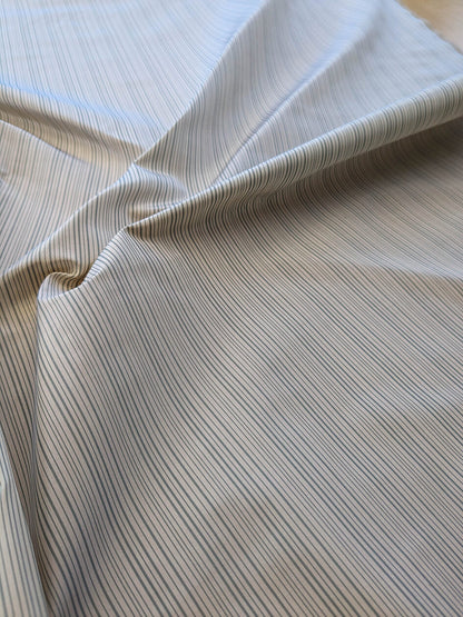 Scalamandre Astley Silk Strie Cream Blue White Pin Stripe Small Scale  MSRP USD350+/yard
