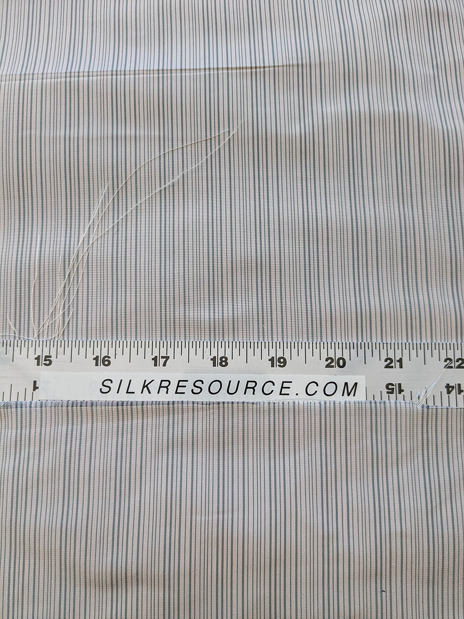 Scalamandre Astley Silk Strie Cream Blue White Pin Stripe Small Scale  MSRP USD350+/yard