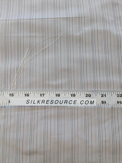 Scalamandre Astley Silk Strie Cream Blue White Pin Stripe Small Scale  MSRP USD350+/yard