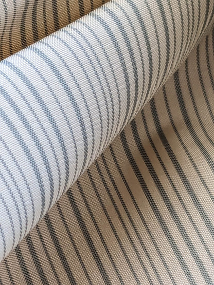 Scalamandre Astley Silk Strie Cream Blue White Pin Stripe Small Scale  MSRP USD350+/yard