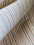 Scalamandre Astley Silk Strie Cream Blue White Pin Stripe Small Scale  MSRP USD350+/yard