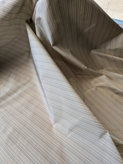 Scalamandre Astley Silk Strie Cream Blue White Pin Stripe Small Scale  MSRP USD350+/yard