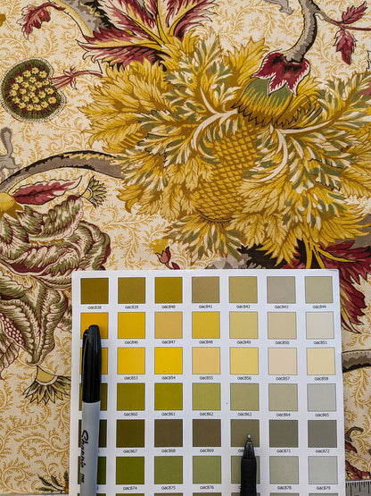 Scalamandre Pondicherry Cotton Print Coral on Gold Red Animal Jacobean Animal MSRP USD 292/y