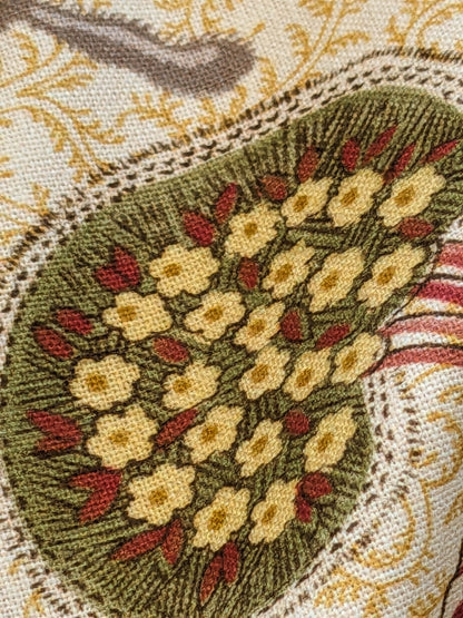 Scalamandre Pondicherry Cotton Print Coral on Gold Red Animal Jacobean Animal MSRP USD 292/y