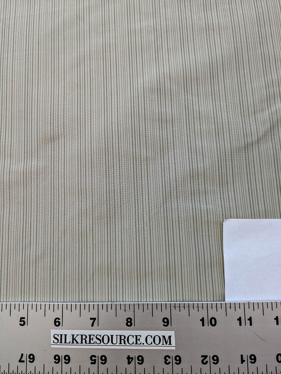 Scalamandre Astley Silk Strie Sage Gray White Pin Stripe Small Scale MSRP USD350+/yard