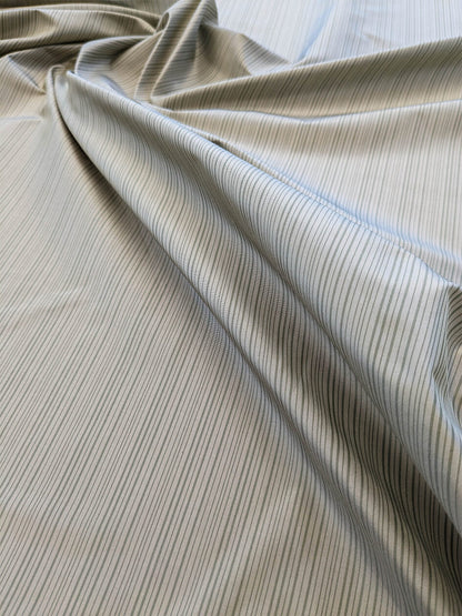 Scalamandre Astley Silk Strie Sage Gray White Pin Stripe Small Scale MSRP USD350+/yard