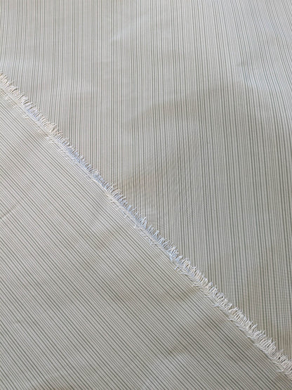 Scalamandre Astley Silk Strie Sage Gray White Pin Stripe Small Scale MSRP USD350+/yard