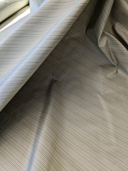 Scalamandre Astley Silk Strie Sage Gray White Pin Stripe Small Scale MSRP USD350+/yard