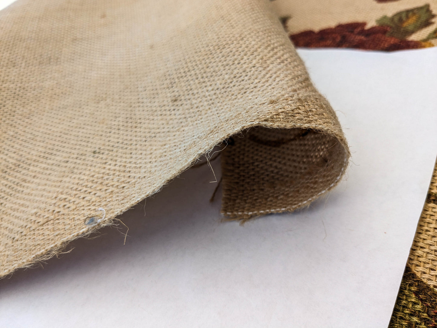 Scalamandre Faissan on Hessian Rust Brown Red Green Blue 100% Jute Bird Animals Tree Foliage MSRP USD 496/y