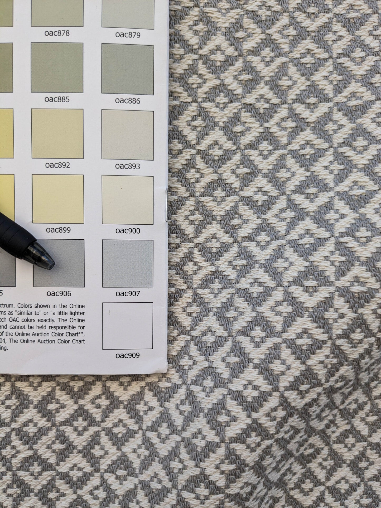 Scalamandre Khiva Weave Pearl Gray White Small Scale Geometric Diamond 100% Cotton MSRP USD180/yd