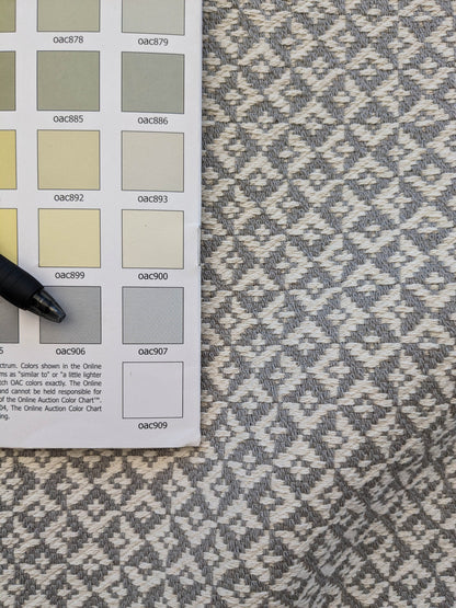 Scalamandre Khiva Weave Pearl Gray White Small Scale Geometric Diamond 100% Cotton MSRP USD180/yd