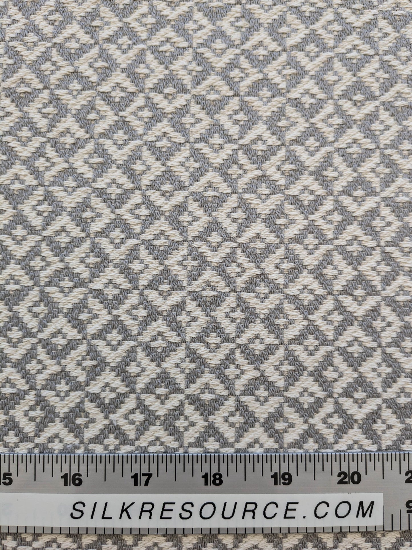 Scalamandre Khiva Weave Pearl Gray White Small Scale Geometric Diamond 100% Cotton MSRP USD180/yd