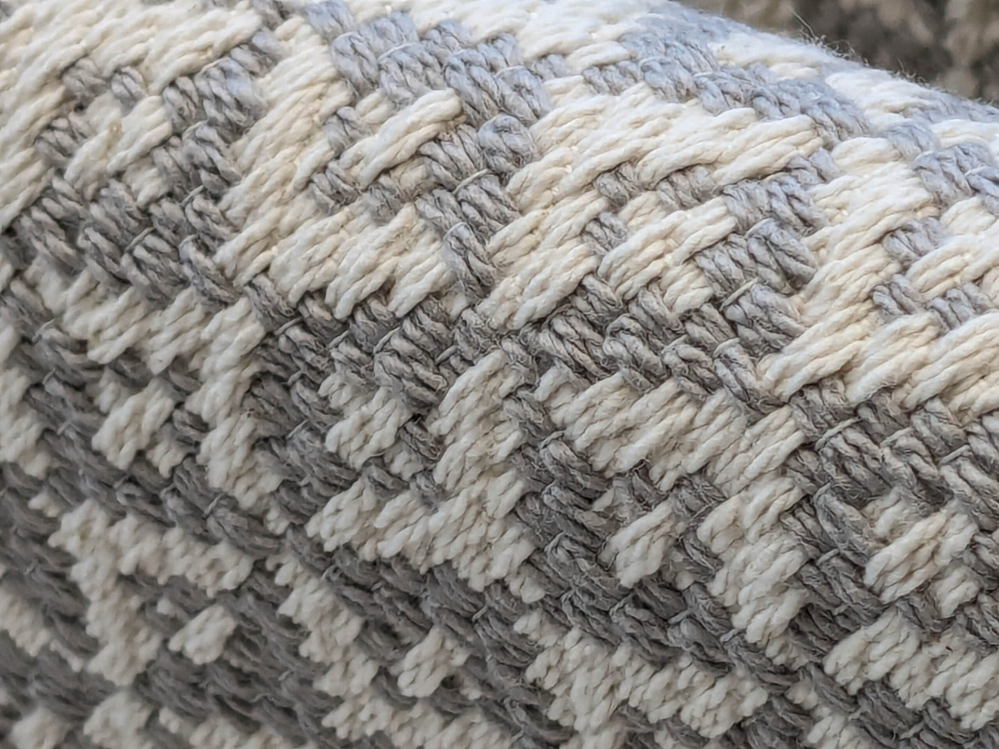 Scalamandre Khiva Weave Pearl Gray White Small Scale Geometric Diamond 100% Cotton MSRP USD180/yd