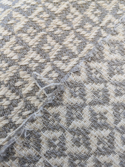 Scalamandre Khiva Weave Pearl Gray White Small Scale Geometric Diamond 100% Cotton MSRP USD180/yd