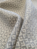 Scalamandre Khiva Weave Pearl Gray White Small Scale Geometric Diamond 100% Cotton MSRP USD180/yd