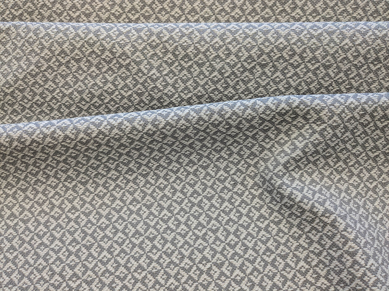 Scalamandre Khiva Weave Pearl Gray White Small Scale Geometric Diamond 100% Cotton MSRP USD180/yd