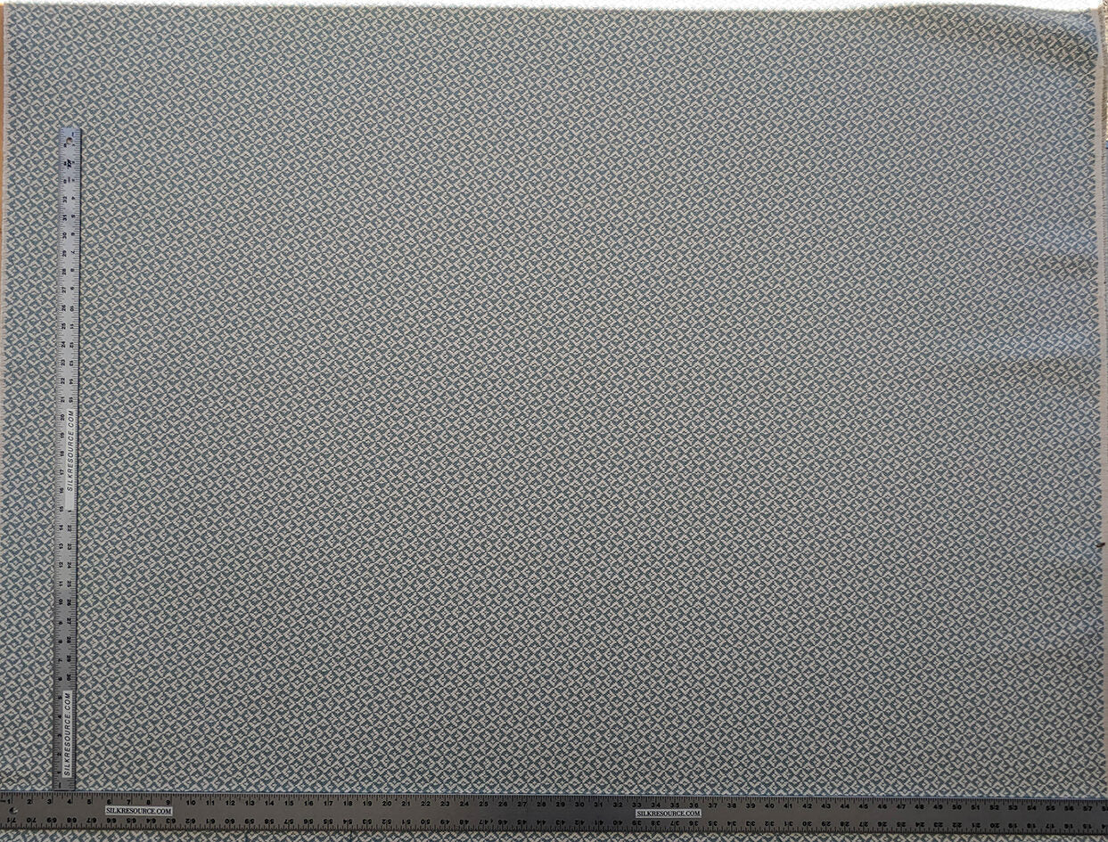 Scalamandre Khiva Weave Cloud Blue White Small Scale Geometric Diamond 100% Cotton MSRP USD180/yd