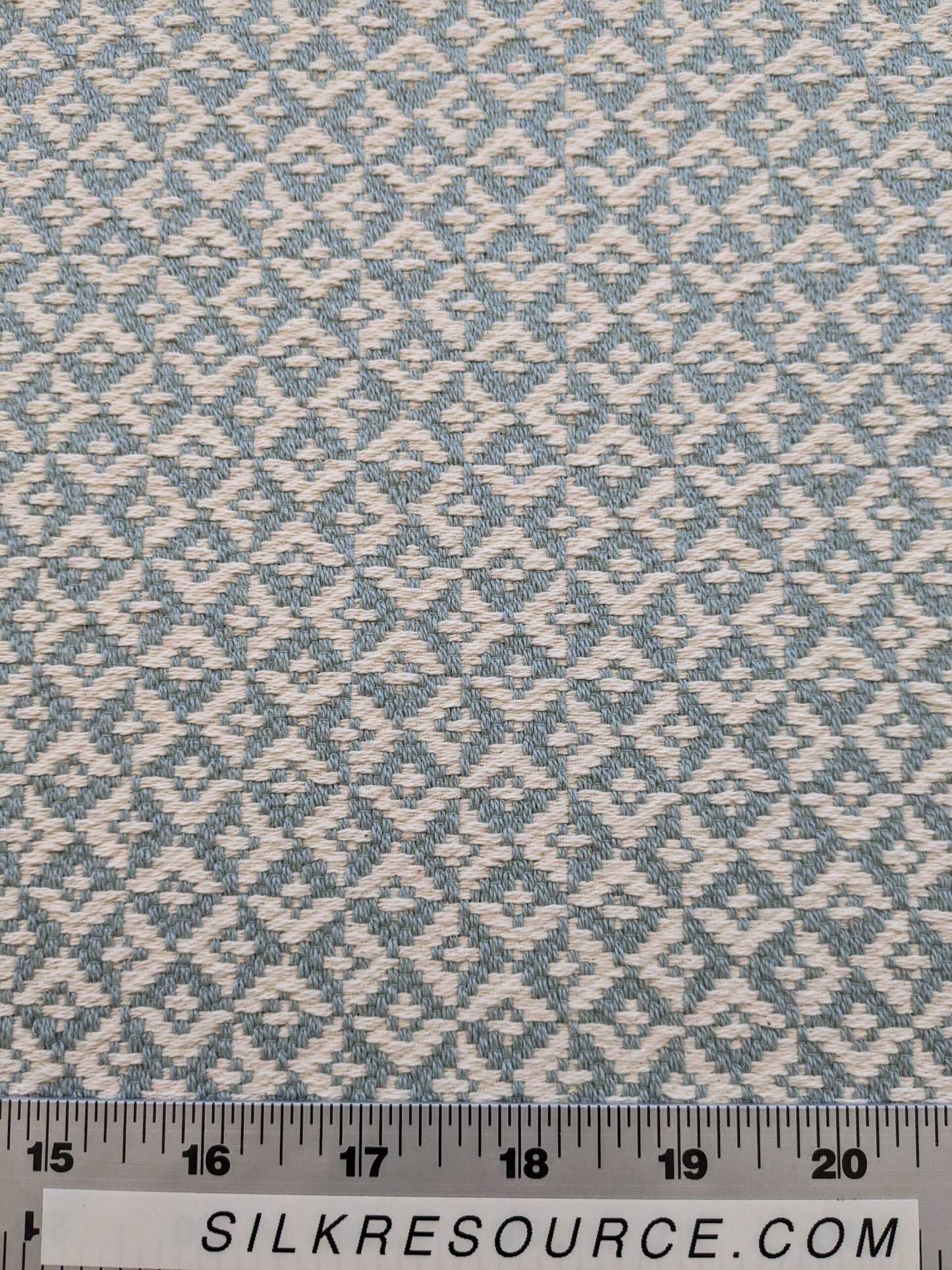 Scalamandre Khiva Weave Cloud Blue White Small Scale Geometric Diamond 100% Cotton MSRP USD180/yd