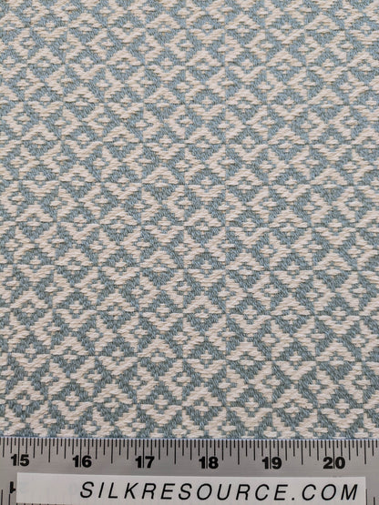 Scalamandre Khiva Weave Cloud Blue White Small Scale Geometric Diamond 100% Cotton MSRP USD180/yd