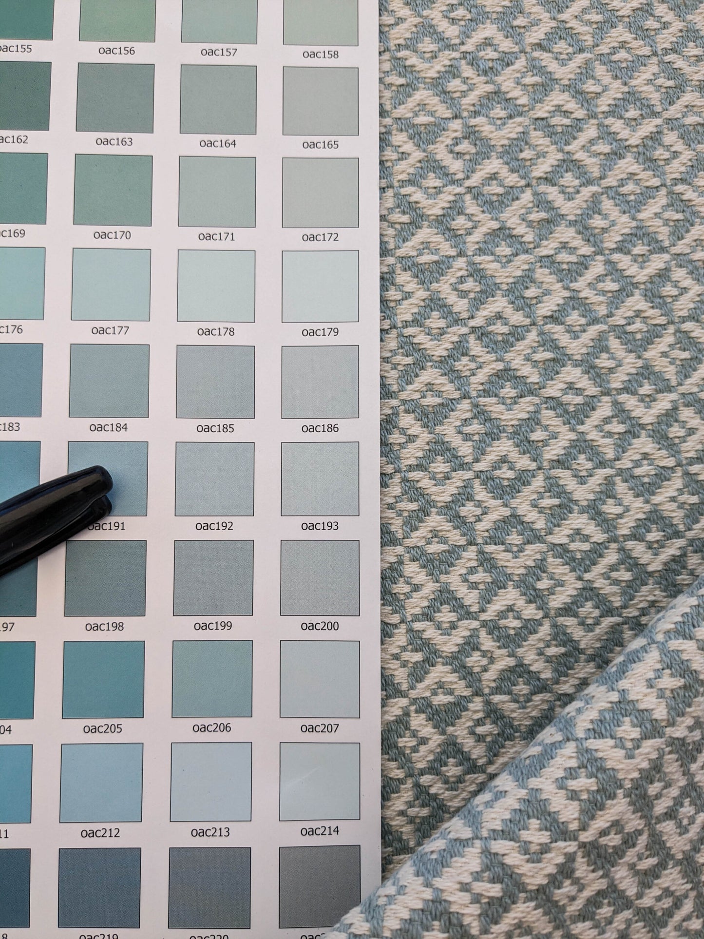 Scalamandre Khiva Weave Cloud Blue White Small Scale Geometric Diamond 100% Cotton MSRP USD180/yd