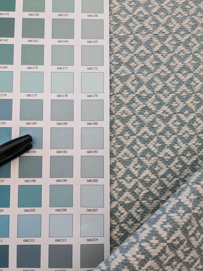 Scalamandre Khiva Weave Cloud Blue White Small Scale Geometric Diamond 100% Cotton MSRP USD180/yd