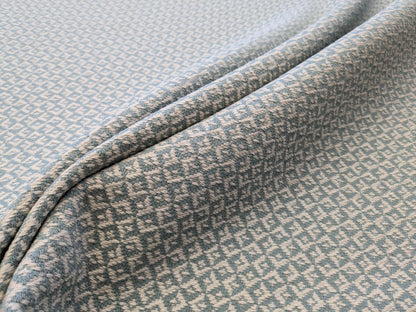 Scalamandre Khiva Weave Cloud Blue White Small Scale Geometric Diamond 100% Cotton MSRP USD180/yd