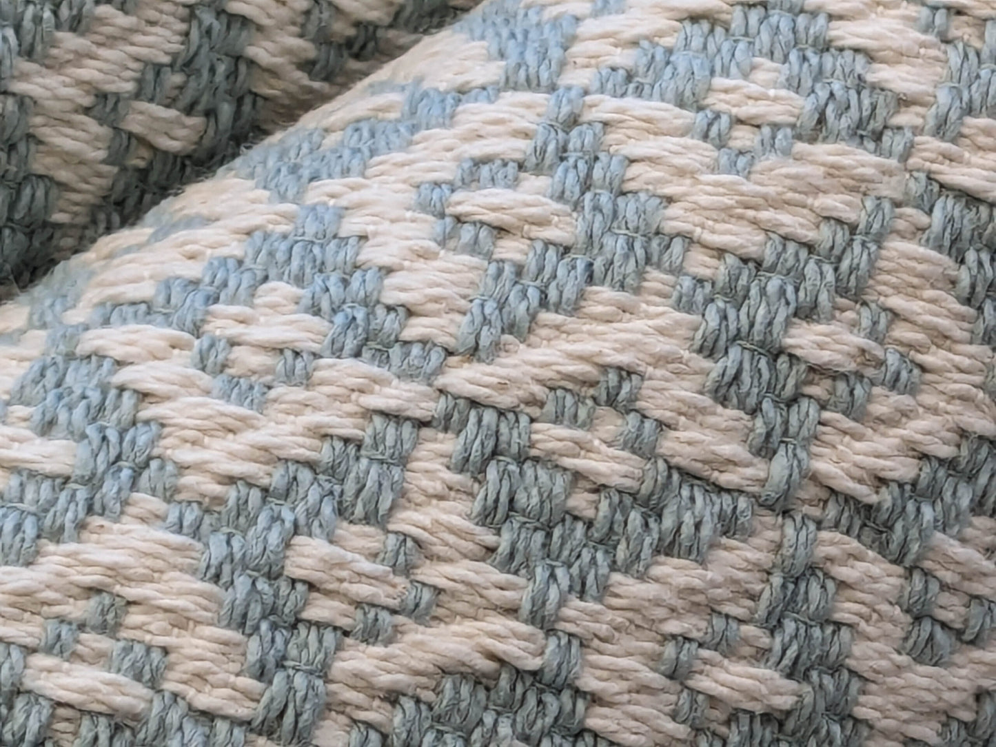 Scalamandre Khiva Weave Cloud Blue White Small Scale Geometric Diamond 100% Cotton MSRP USD180/yd