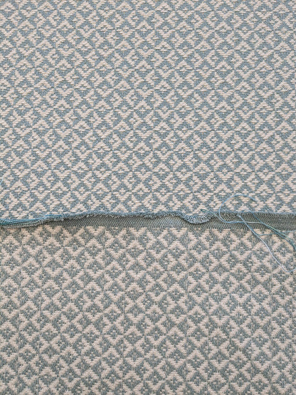 Scalamandre Khiva Weave Cloud Blue White Small Scale Geometric Diamond 100% Cotton MSRP USD180/yd