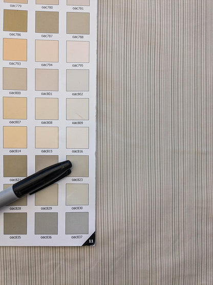 Scalamandre Astley Silk Strie Celadon Green White Pin Stripe Small Scale MSRP USD350+/yard.