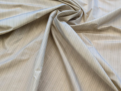 Scalamandre Astley Silk Strie Celadon Green White Pin Stripe Small Scale MSRP USD350+/yard.