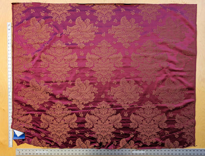Tassinari &amp; Chatel Mortemer Bordeaux Red Damask Medallion Cupro Viscose Renaissance 51"x 42" Long MSRP USD 300++/Y