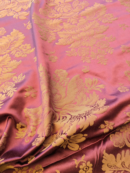 Tassinari &amp; Chatel Mortemer Bordeaux Red Damask Medallion Cupro Viscose Renaissance 51"x 42" Long MSRP USD 300++/Y
