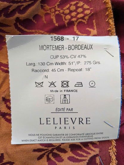 Tassinari &amp; Chatel Mortemer Bordeaux Red Damask Medallion Cupro Viscose Renaissance 51"x 42" Long MSRP USD 300++/Y