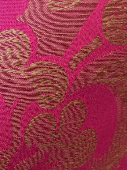 1Y+ Lelievre Paris Coppelia Amarante Cotton Linen Pink Damask Cotton Linen Medallion Renaissance