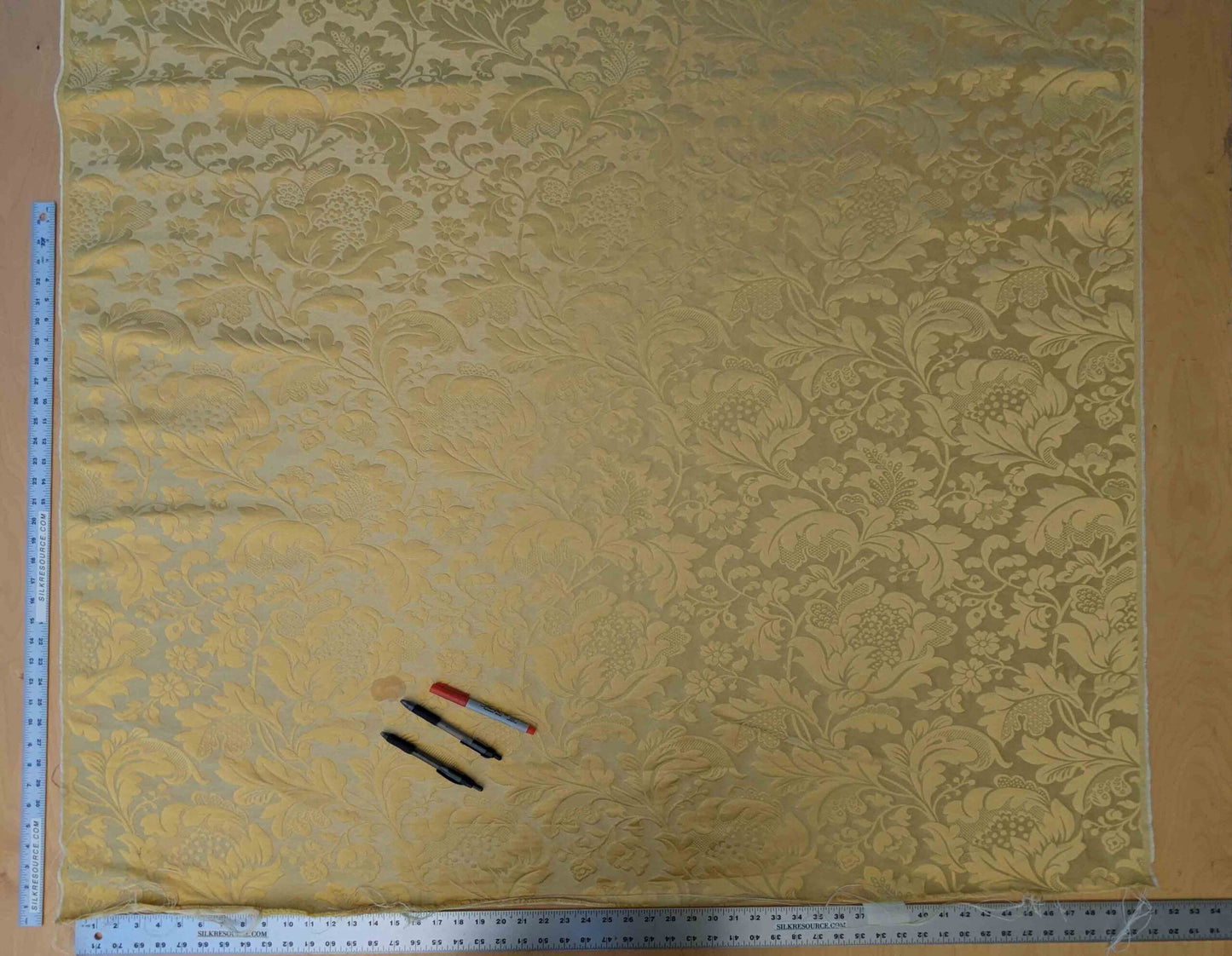 Scalamandre Damask Yellow Gold Floral Botanical Renaissance 1.9y