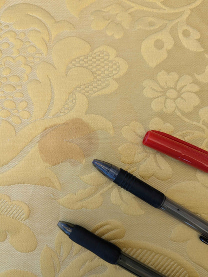 Scalamandre Damask Yellow Gold Floral Botanical Renaissance 1.9y